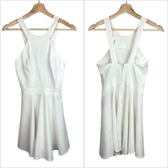 ASOS Halter Neck Skater Dress in White - Picture 9 of 10